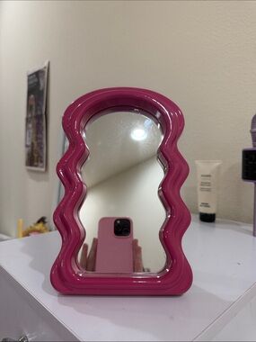 Home Accents Pink Wavy Frame Vanity Mirror